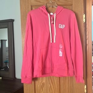 Pink Gap zippered hoodie, size M